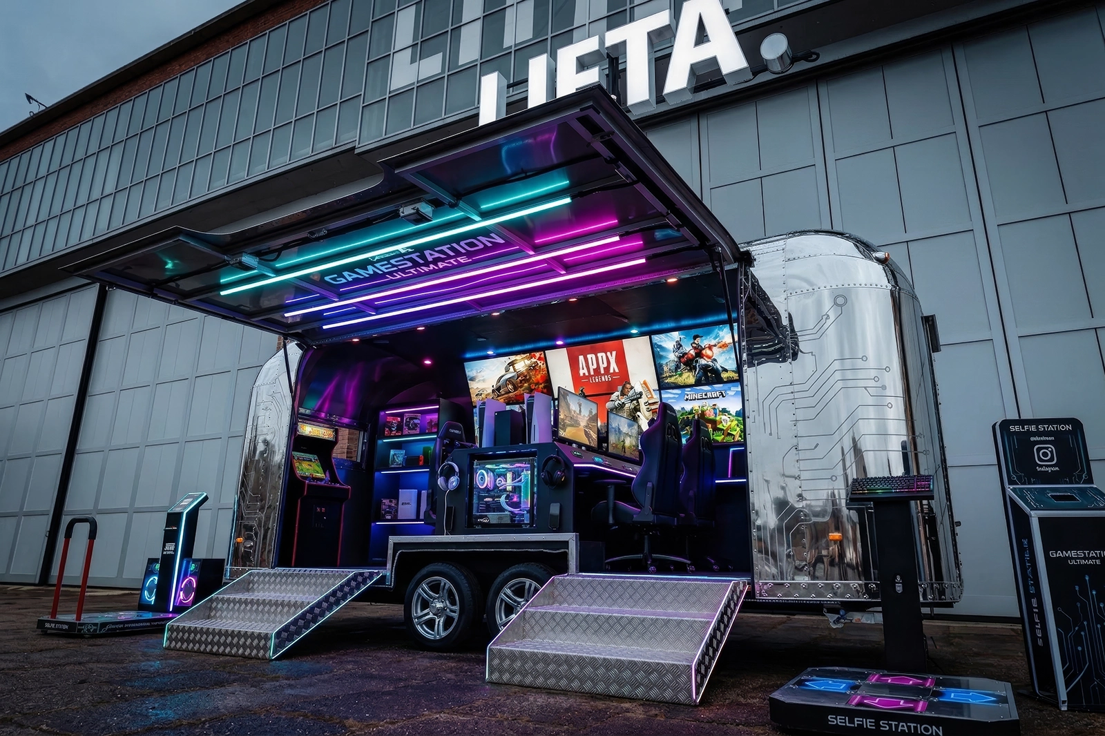 Przyczepa usługowa jako mobilne centrum rozrywkowe premium.