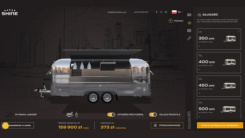 Vērts zināt 1 konfigurator przyczep gastronomicznych SHINE - American Food Trucks