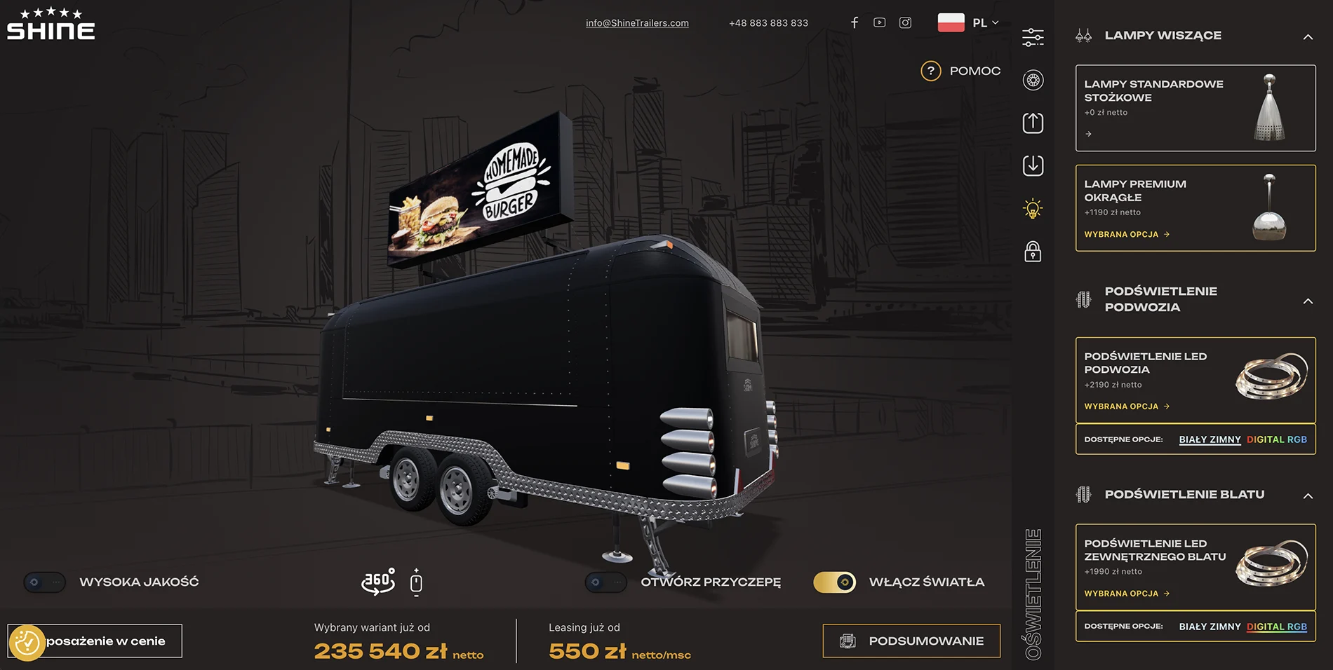 Gestalten Sie Ihren Traum-Food-Truck in 3D! 6 Personalisierungsoptionen im SHINE Konfigurator